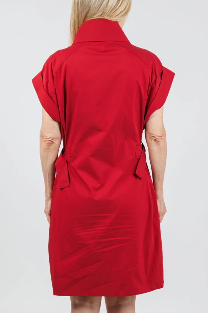 Stand Collar Pocket Dress