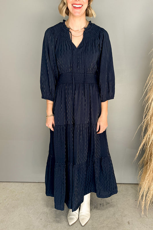 Lace-Up Stretc Waist Dress