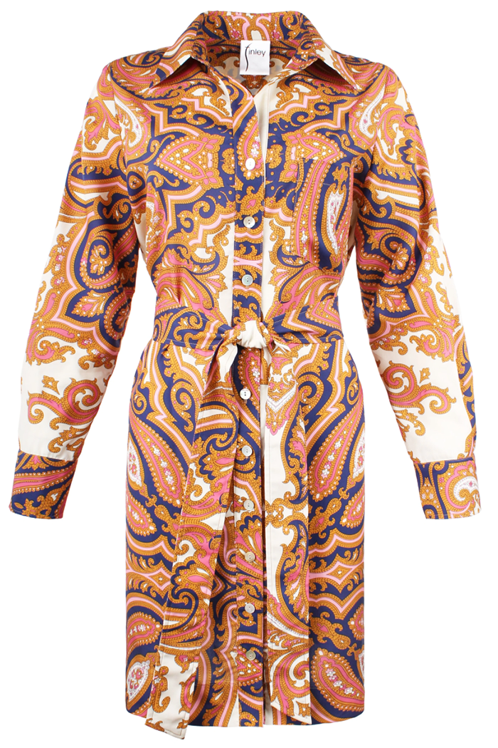 Retro Printed Shirt Dress