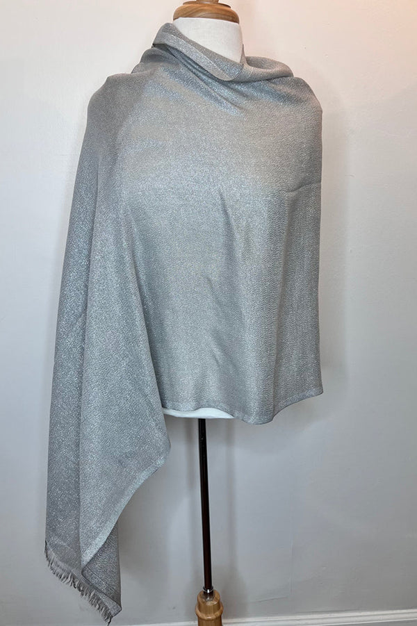 Solid Metallic Woven Evening Wrap