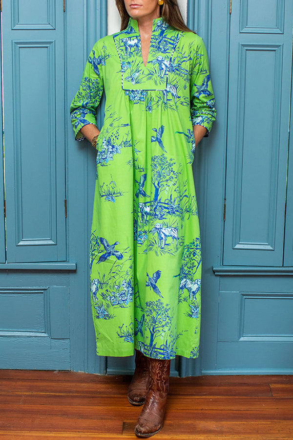 Animal Patterns Pocket Maxi Dress