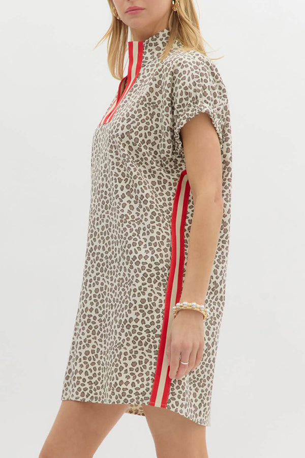 Casual Leopard Pocket Dress
