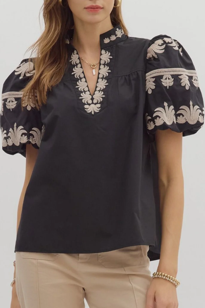 Puff Sleeve Floral Top