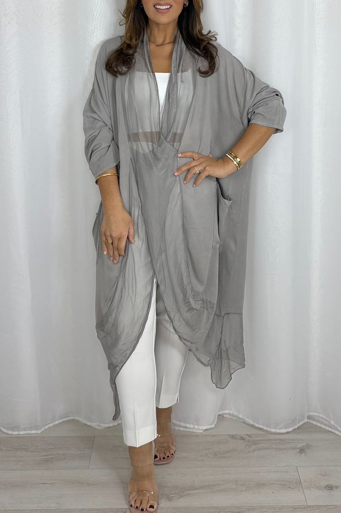 Casual Crossover Drape Pocketed Top