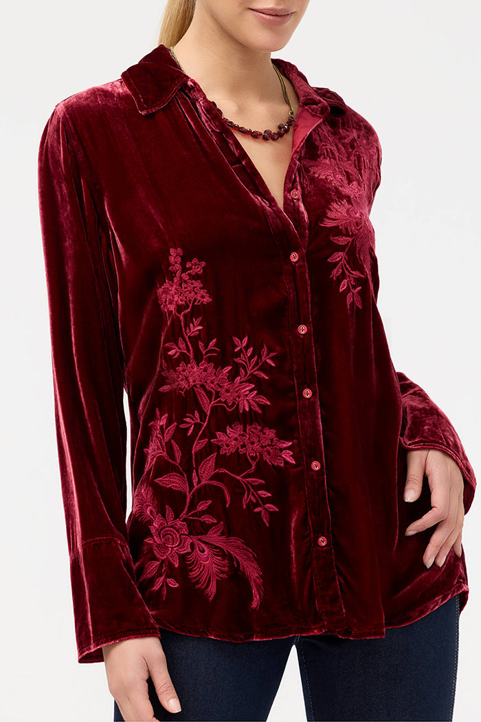 Velvet Vintage Button Down Top