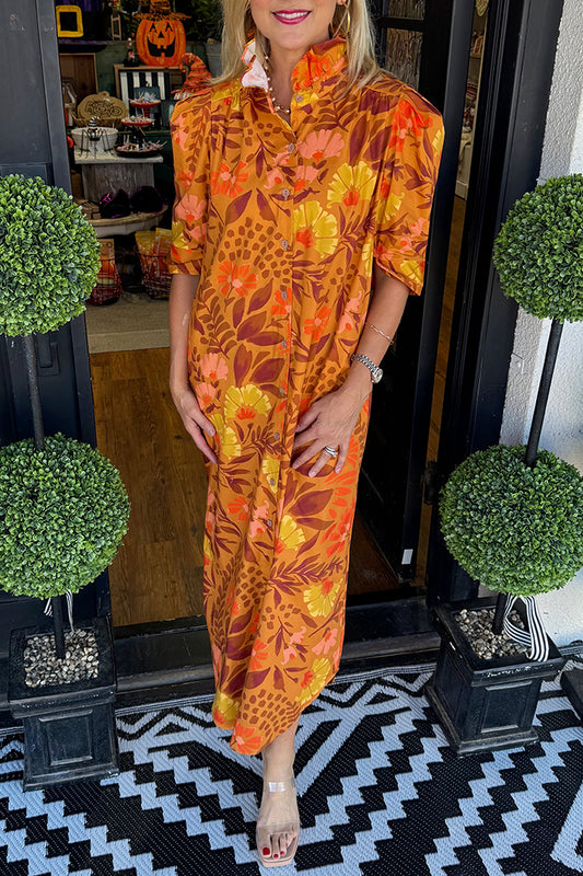 Casual Floral Pattern Maxi Dress