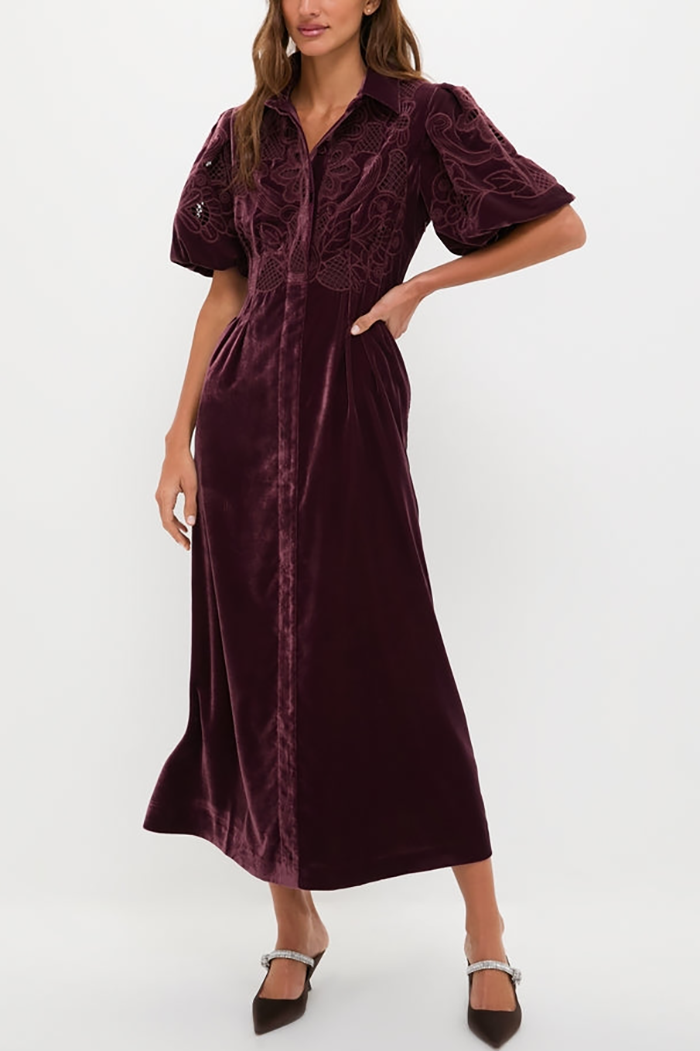 Casual Velvet Lace Dress