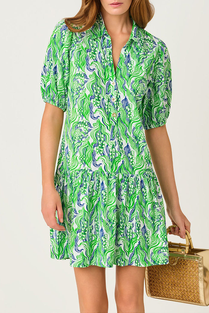 Puff Sleeve Tiered Floral Dress