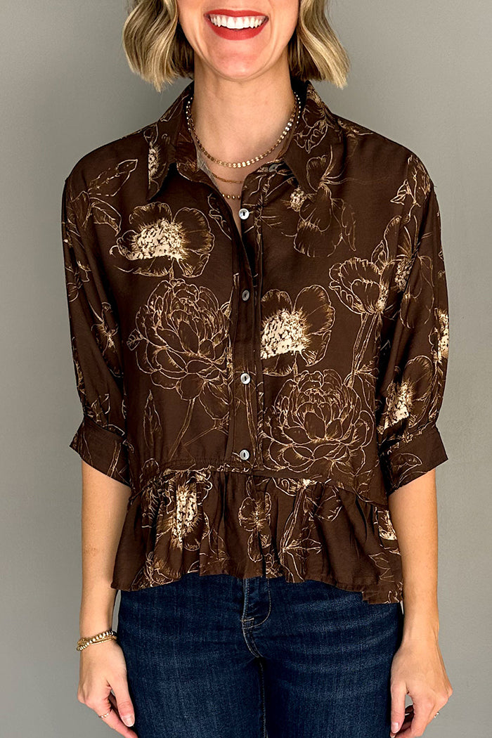 Casual Floral Peplum Top