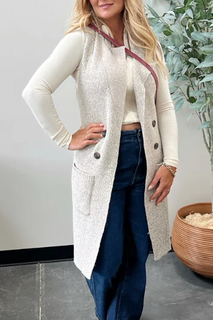 Casual Pocket Sweater Vest