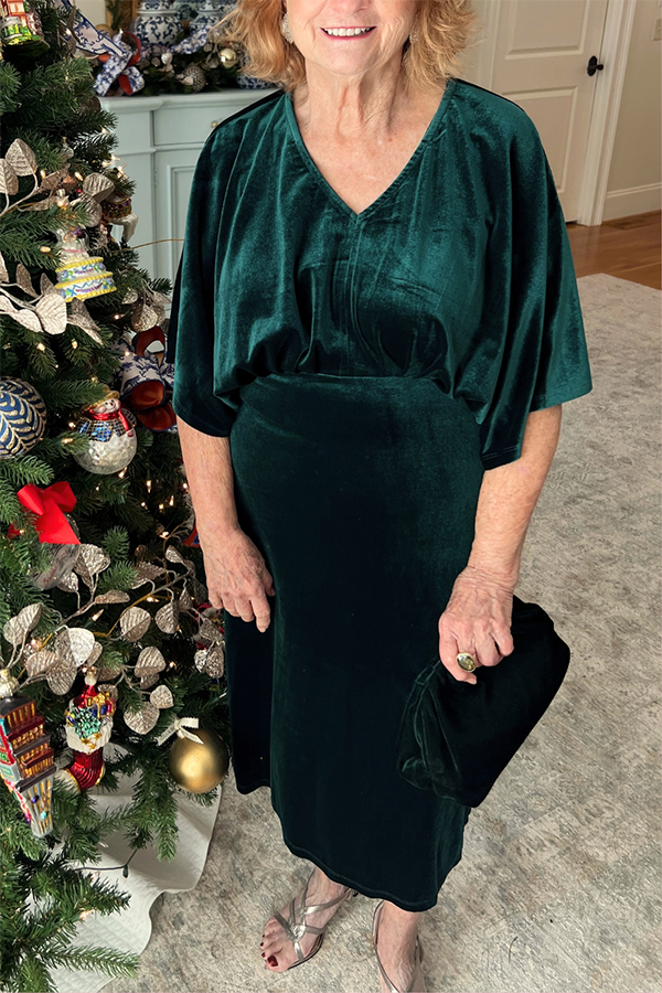 Kimono Sleeve Velvet Dress