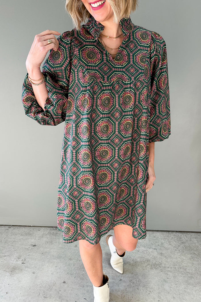 Casual V-Neck Print Dress
