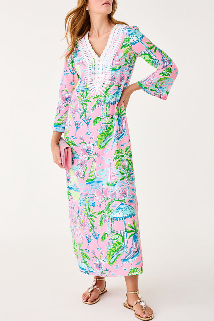 Island Print Maxi Dress