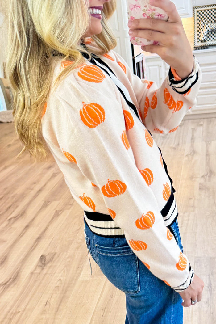 Pumpkin Patterm Knitted Cardigan