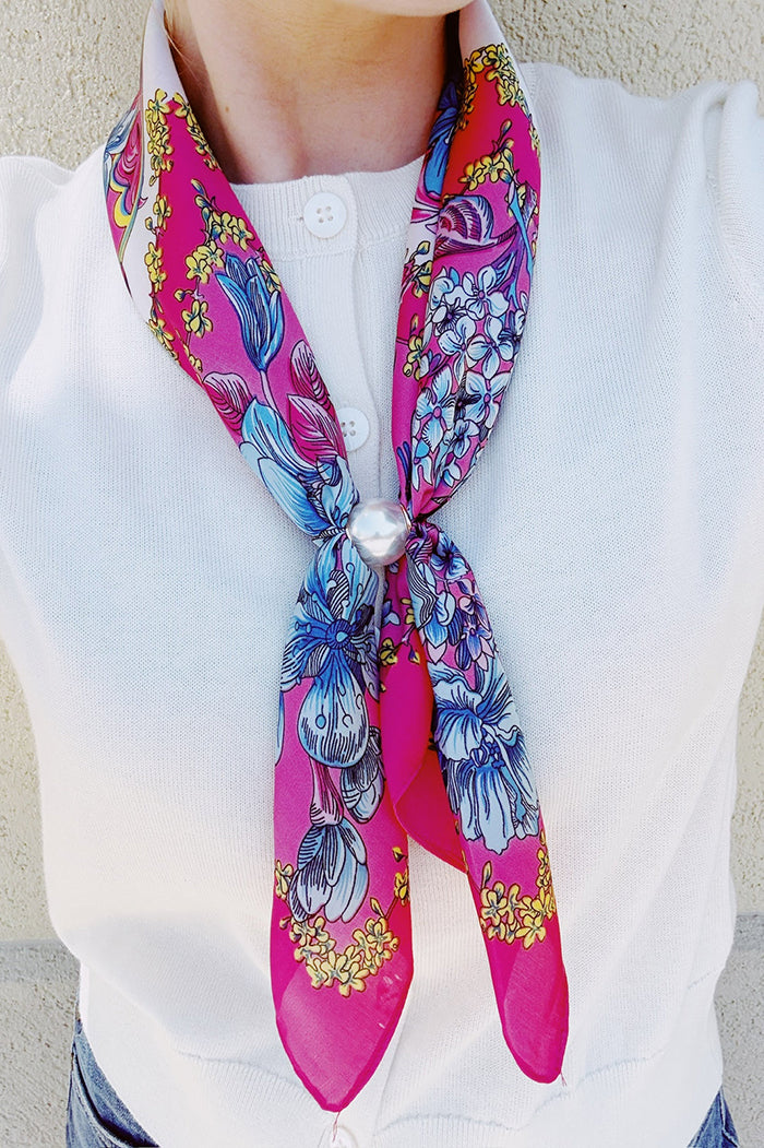 Magnetic Pearl Scarf With Ring