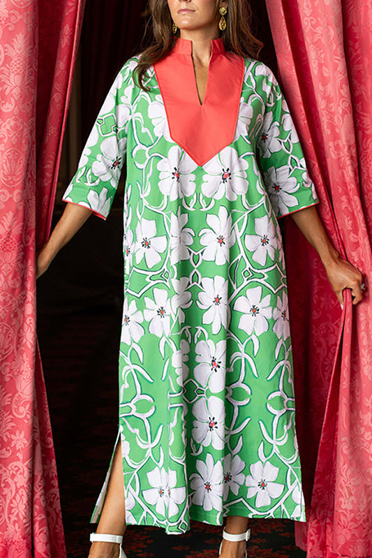 Green Floral Print Dress