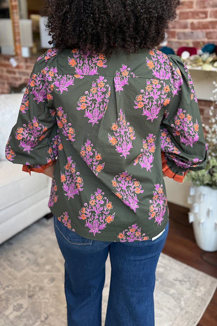Casual Botanical Block Top