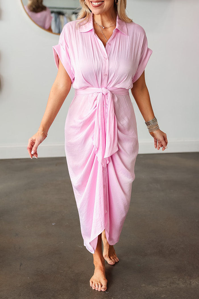 Casual Button Tie Dress