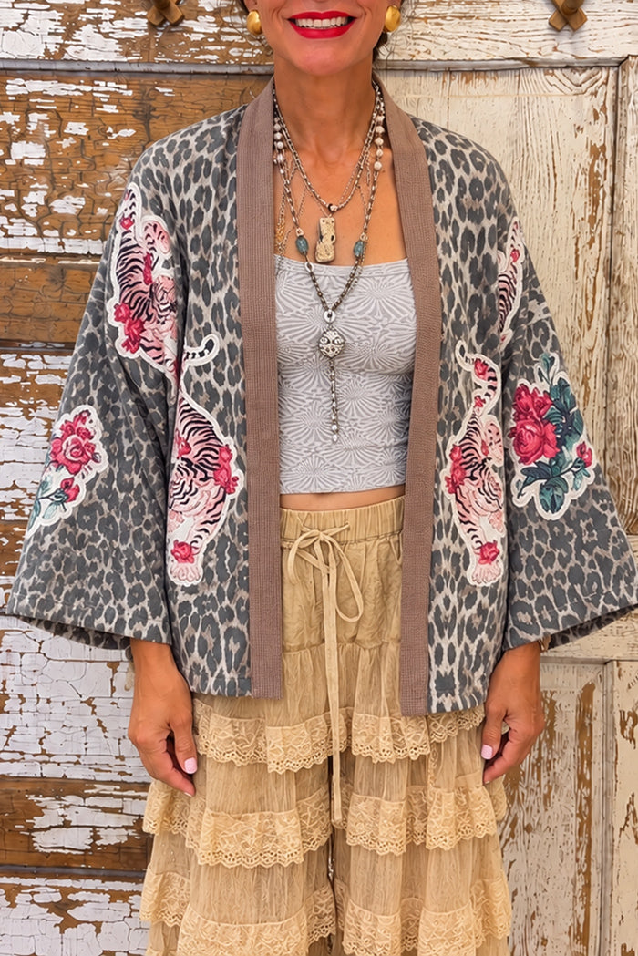 Leopard Tiger Floral Kimono