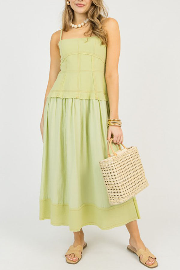 Back Buttons Halter Dress