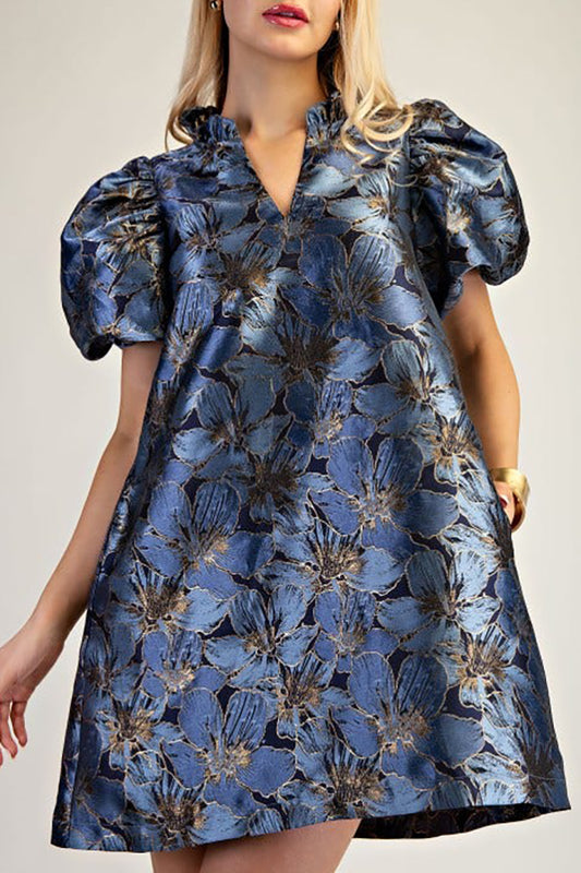 Puff Sleeve Floral Dress