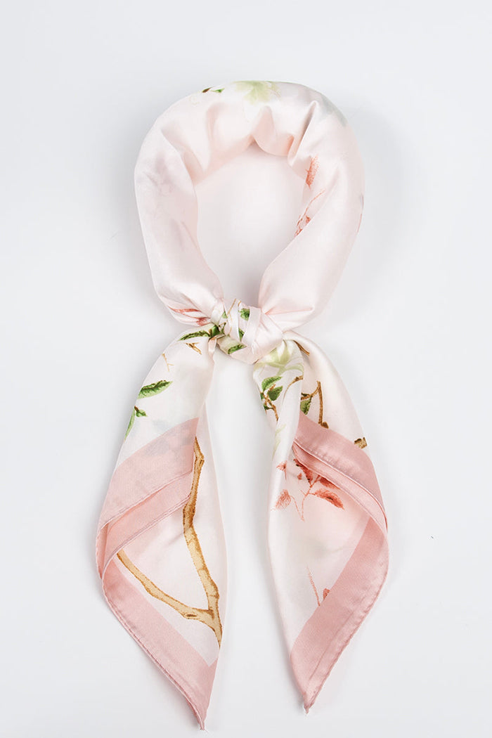Delicate Floral Scarf with Scarf Ring