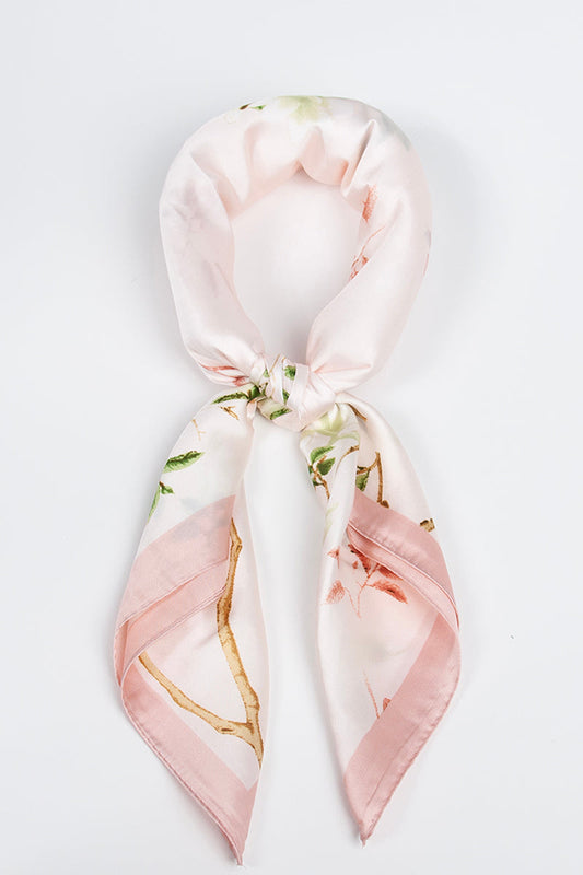 Delicate Floral Scarf with Scarf Ring
