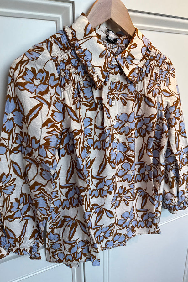 Ruffled Button Front Top