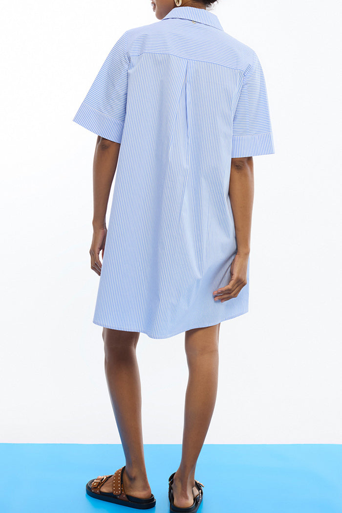 Stripe Pocket Shirt Dress