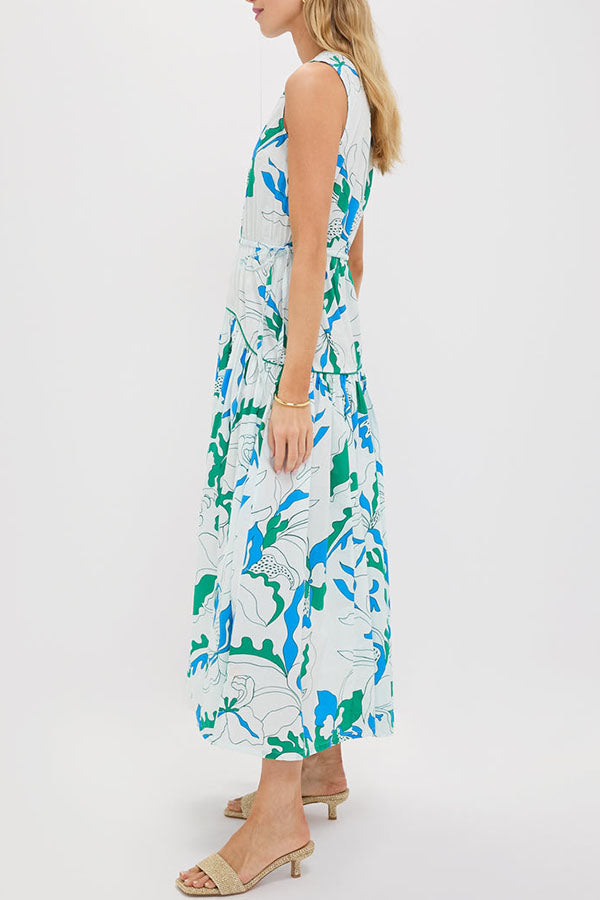 Casual Tie Floral Dress