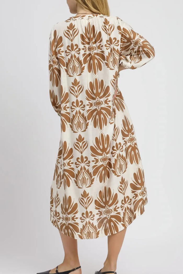 Mix Abstract Floral Print Dress