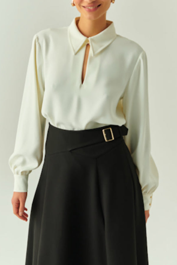 Casual Gold Button Detail Top