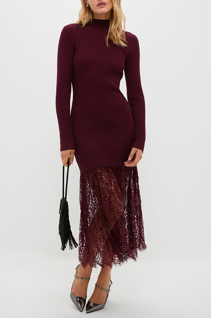 Casual Knit Lace Dress