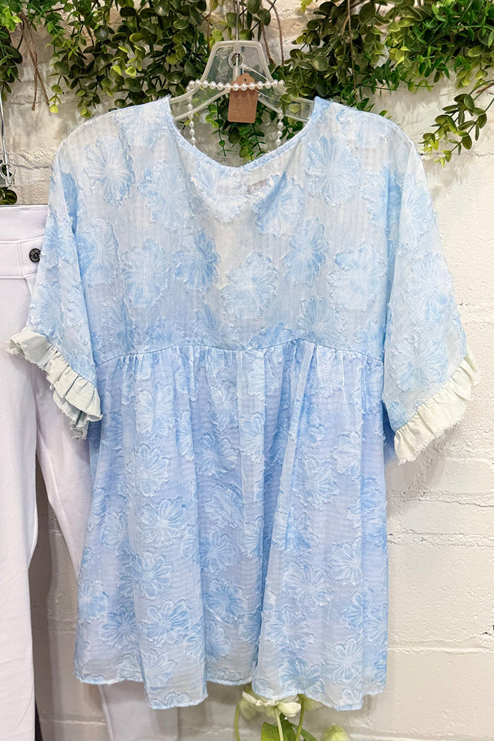 Floral Ruffle Hem Top