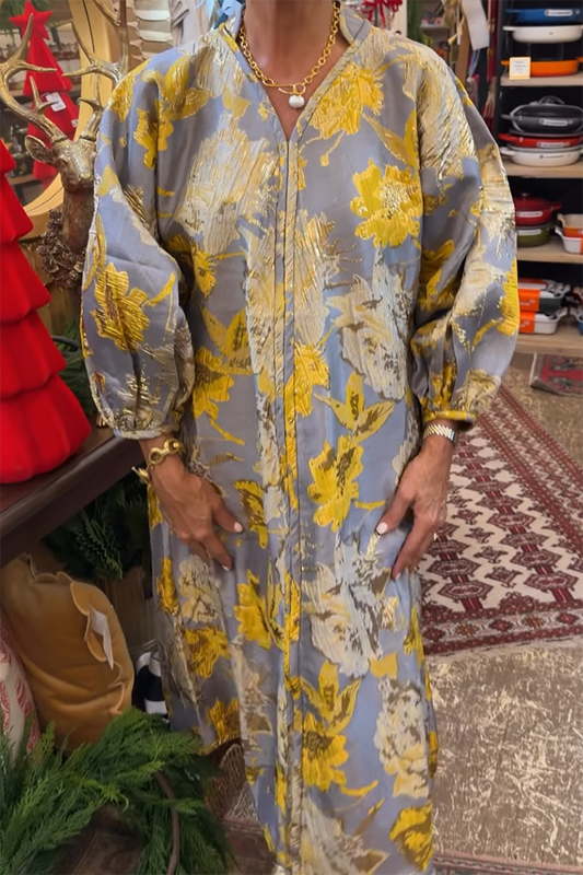 Puff Sleeve Art Print Dress