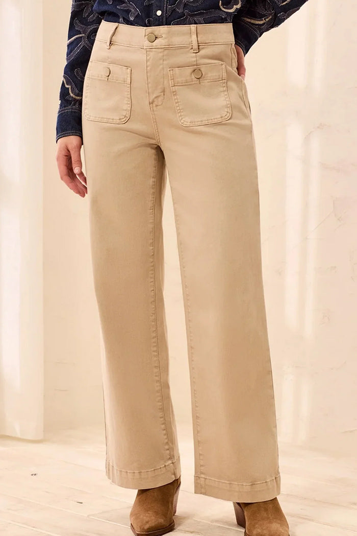 High Waist Patch Pocket Denim Pant