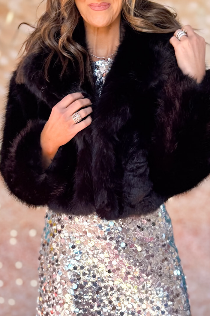 Black Faux Fur Jacket