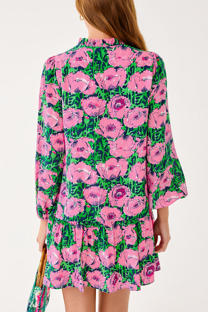 Vibrant Floral Print Mini Dress