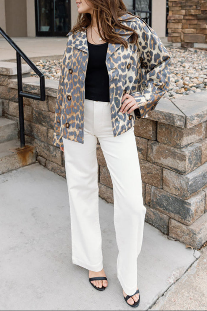 Casual Leopard Print Jacket