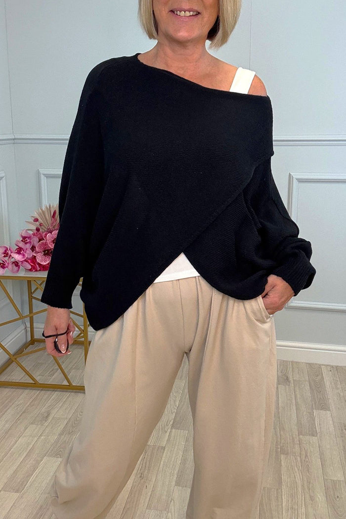 Batwing Drape Knit Jumper