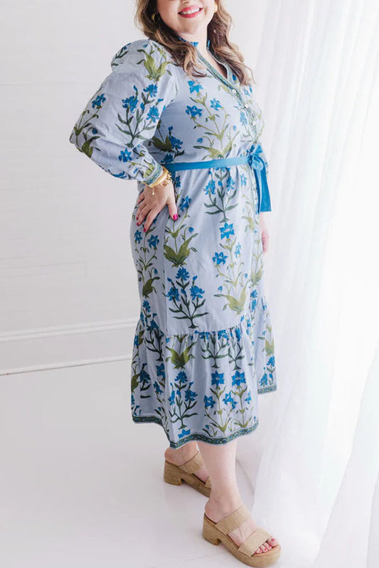 Iris Floral Tie Dress