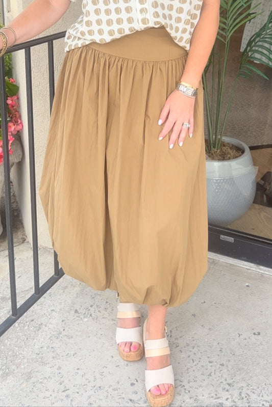 Poplin Ruched Bubble Skirt