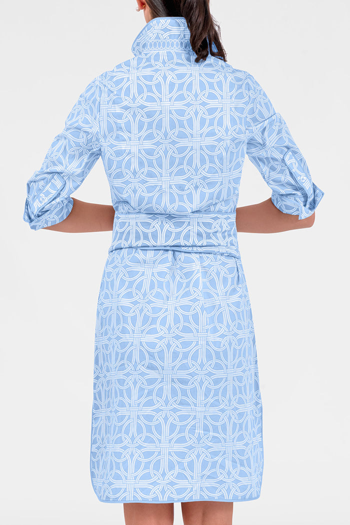 Belted Pastel Printed Shirt Dress