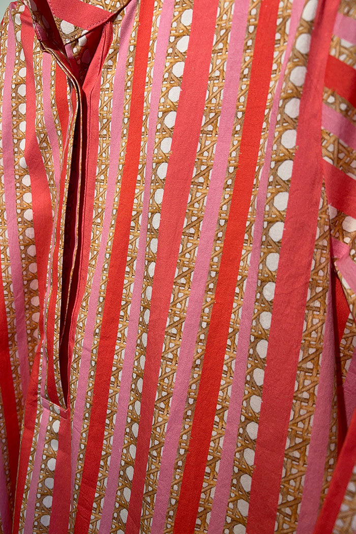 Multicolor Stripe 3/4 Sleeve Dress