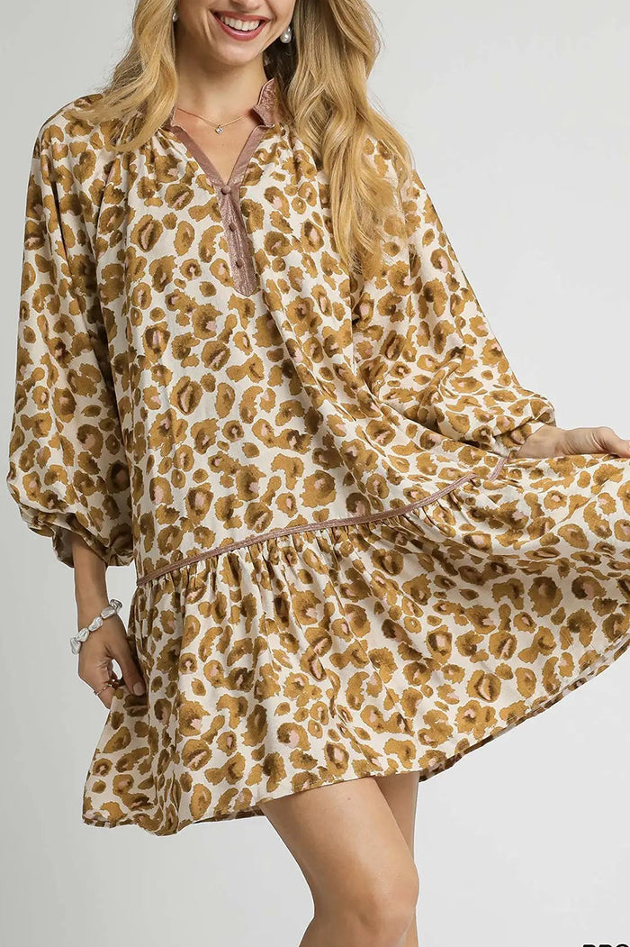Leopard Print Tiered Dress