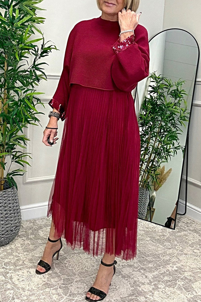 Knit Jumper & Pleated Tulle Dress Set