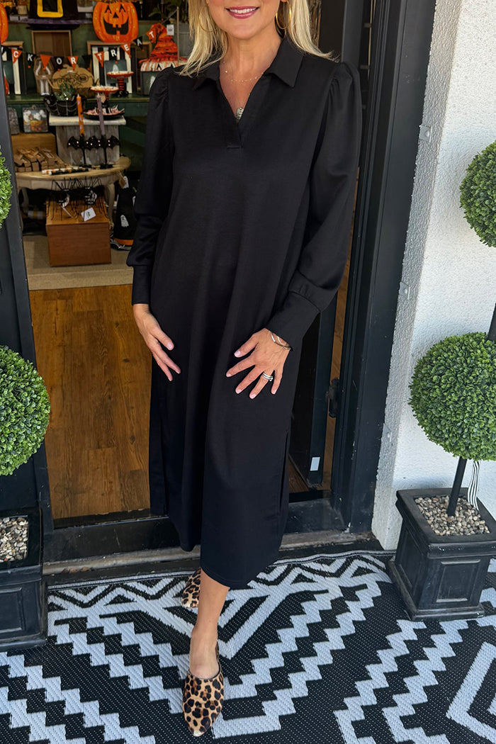 Casual Solid Color Pocket Dress