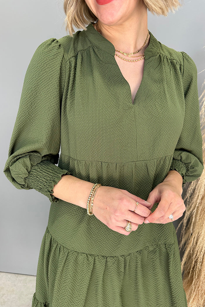 Casual V-Neck Layered Dress