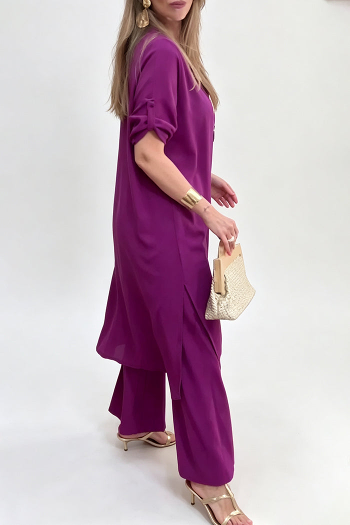 Lapel Tunic & Pants Set