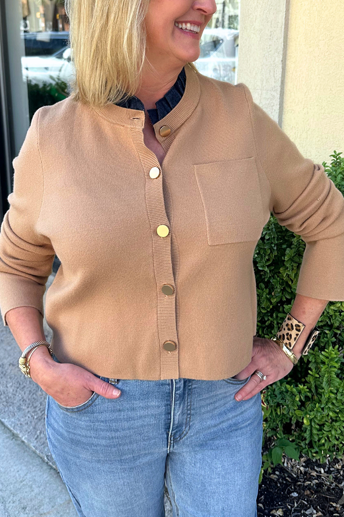 Casual Denim Ruffle Cardigan